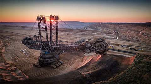 Mining equipment outdoors