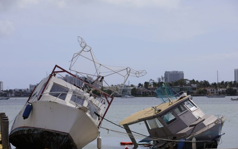 Hurricane Irma winds cripple local boats as the storm surges in Florida 